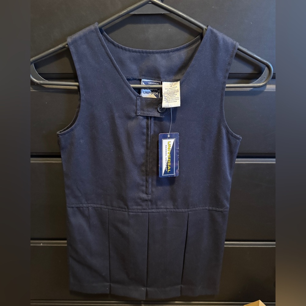 Navy Blue Sleeveless Uniform Dress